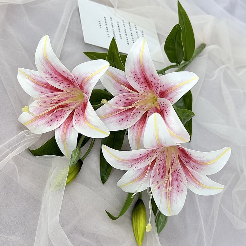 Silk Lily Stems for DIY Craft and Floral Design 9 Silk Lily Stems for DIY Craft and Floral Design 7