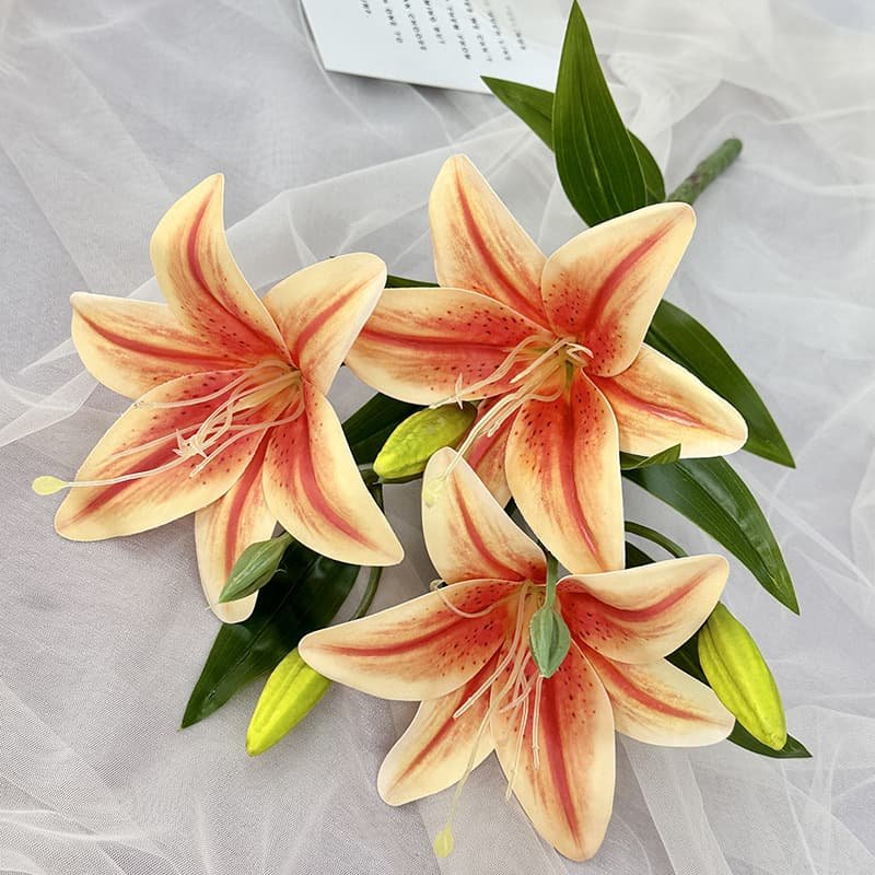 Silk Lily Stems for DIY Craft and Floral Design 7 Silk Lily Stems for DIY Craft and Floral Design 9