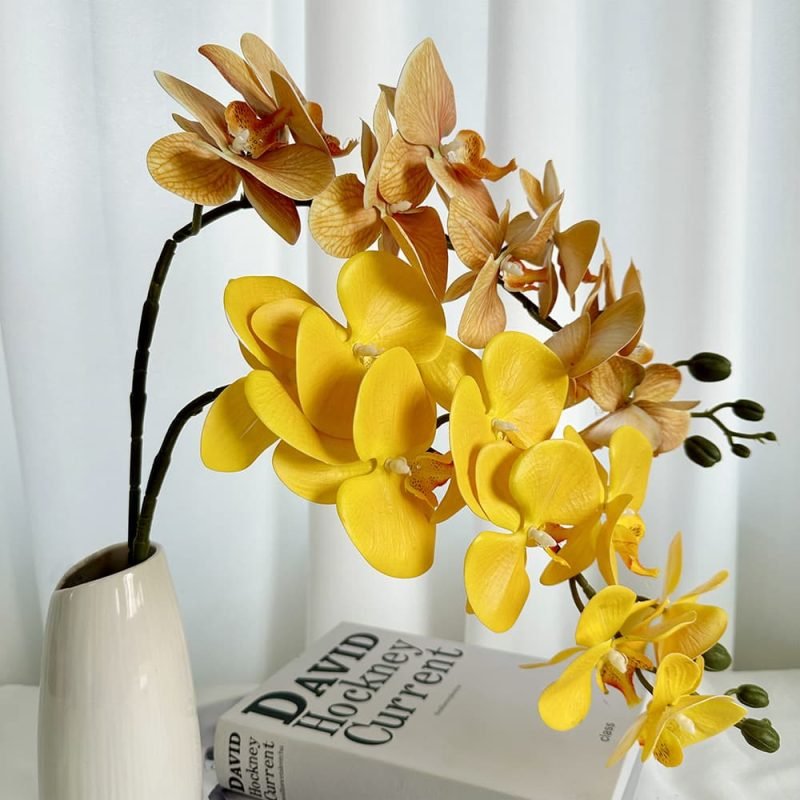 Silk Orchid Flower Arrangement for Home and Office Décor 1 Silk Orchid Flower Arrangement for Home and Office Decor 3