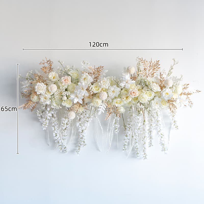 Silk Rose Flower Row Wall Decor for Romantic Events 11 Silk Rose Flower Row Wall Decor for Romantic Events 10