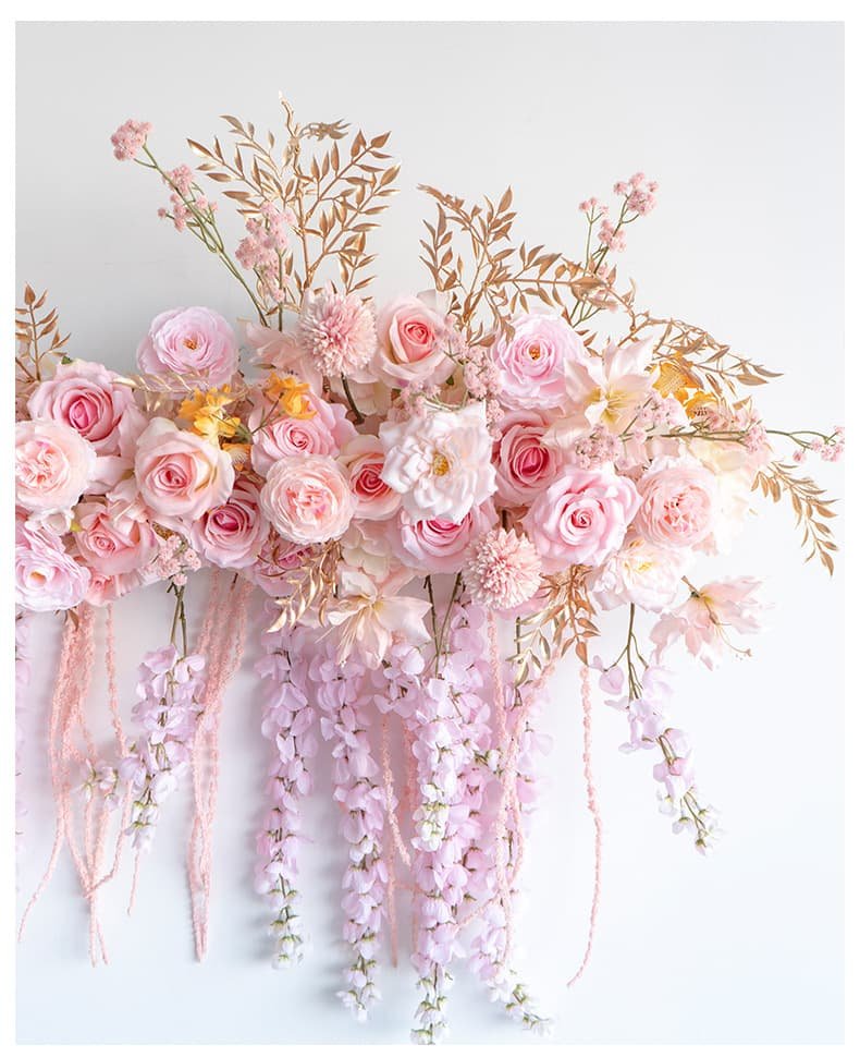 Silk Rose Flower Row Wall Decor for Romantic Events 8 Silk Rose Flower Row Wall Decor for Romantic Events 13