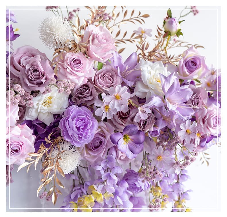 Silk Rose Flower Row Wall Decor for Romantic Events 7 Silk Rose Flower Row Wall Decor for Romantic Events 14
