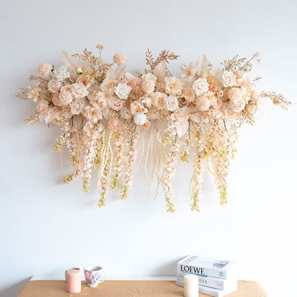 Silk Rose Flower Row Wall Decor for Romantic Events
