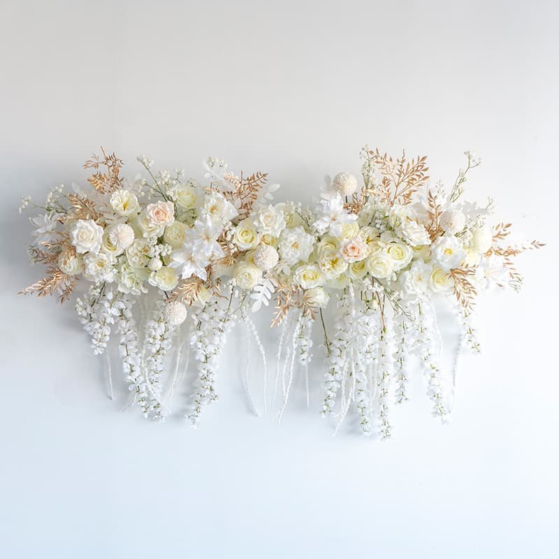 Silk Rose Flower Row Wall Decor for Romantic Events 3 Silk Rose Flower Row Wall Decor for Romantic Events 4