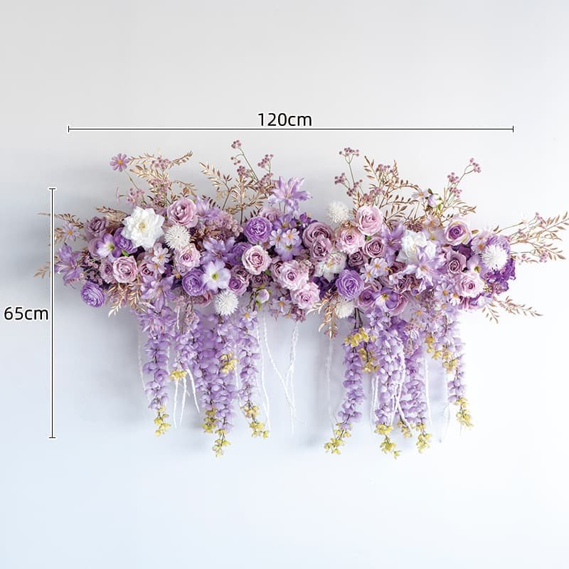 Silk Rose Flower Row Wall Decor for Romantic Events 6 Silk Rose Flower Row Wall Decor for Romantic Events 6