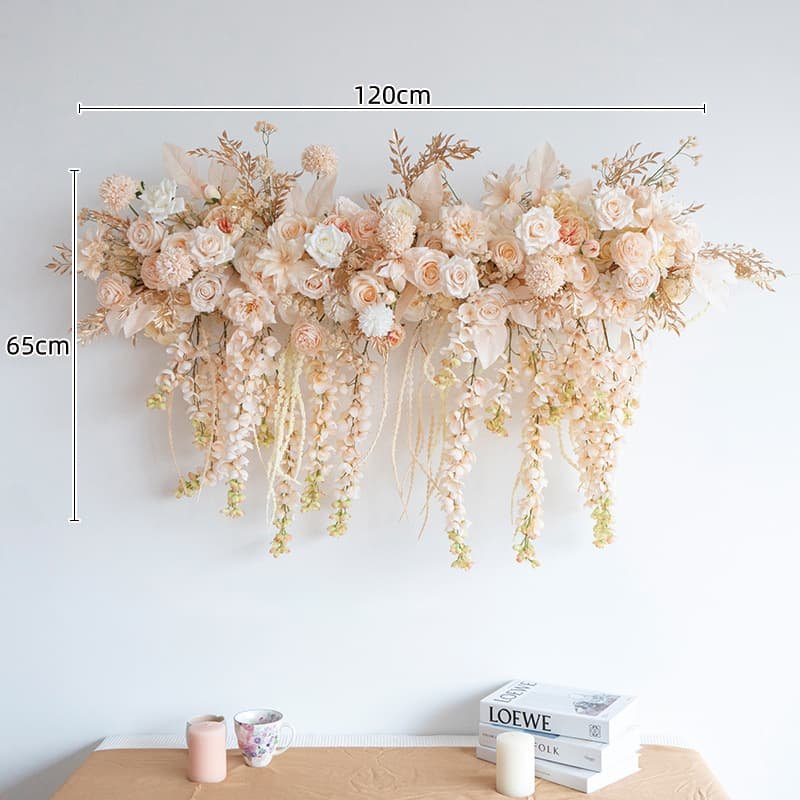 Silk Rose Flower Row Wall Decor for Romantic Events 14 Silk Rose Flower Row Wall Decor for Romantic Events 7