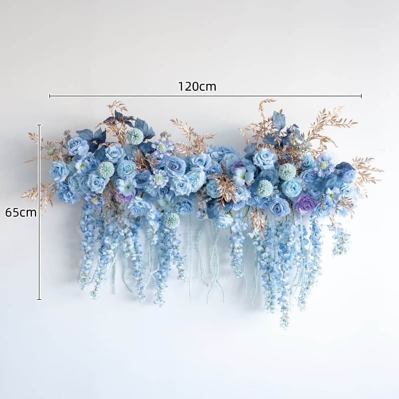 Silk Rose Flower Row Wall Decor for Romantic Events 13 Silk Rose Flower Row Wall Decor for Romantic Events 8