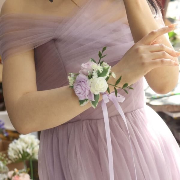 Silk Wrist Corsage for Bridal Shower and Engagement Party