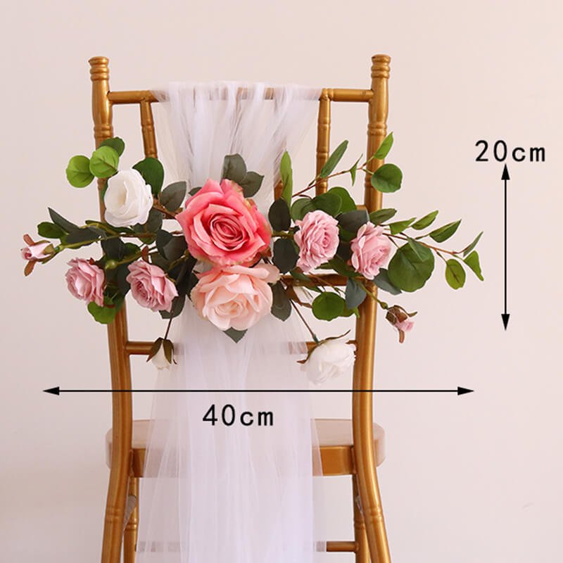 Wedding Aisle Chair Decor Dusty Rose Artificial Flowers 5 Wedding Aisle Chair Decor Dusty Rose Artificial Flowers 10