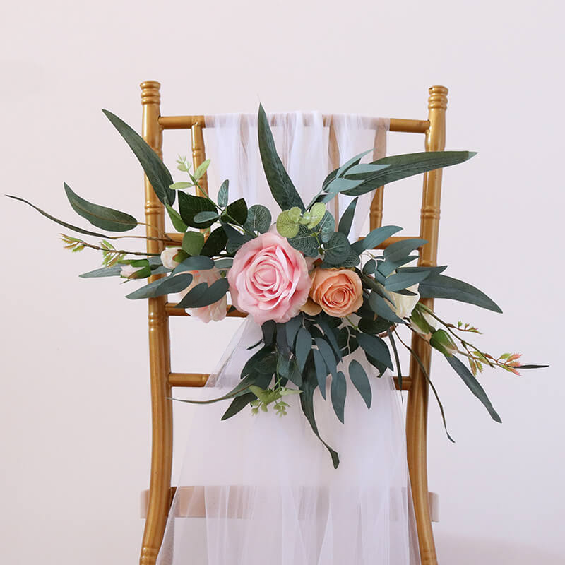 Wedding Aisle Chair Decor Dusty Rose Artificial Flowers 4 Wedding Aisle Chair Decor Dusty Rose Artificial Flowers 11