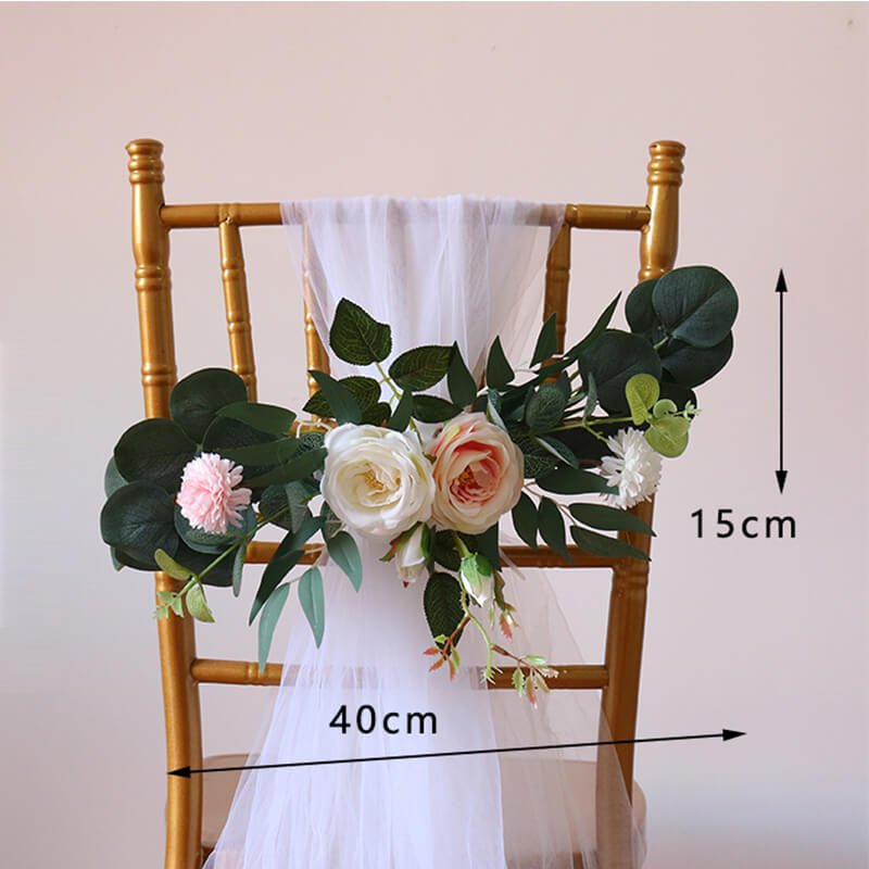 Wedding Aisle Chair Decor Dusty Rose Artificial Flowers 13 Wedding Aisle Chair Decor Dusty Rose Artificial Flowers 2