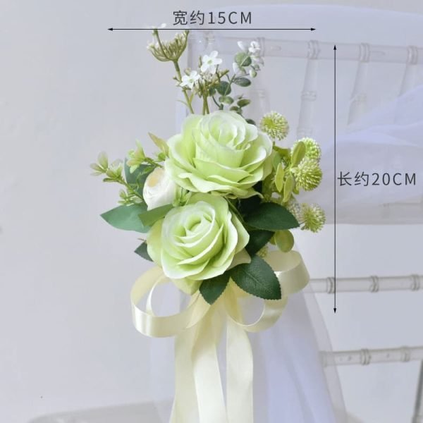Wedding Aisle Chair Decorations Diy Real Artificial Flowers