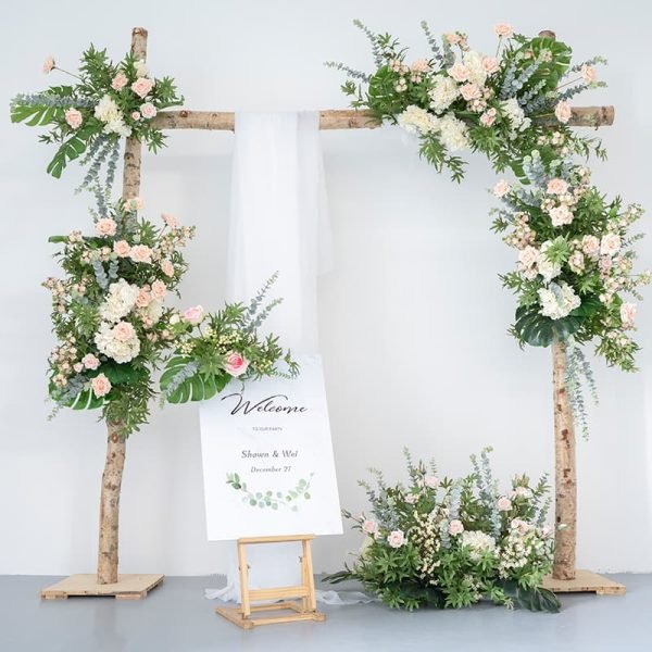 Wedding Flower Arch Diy With Green Flowers Artificial