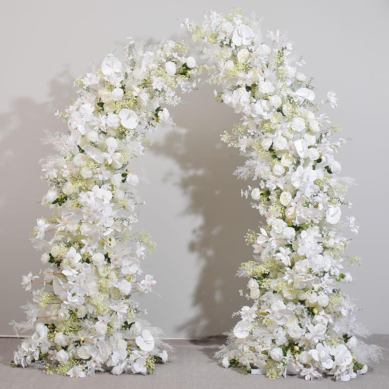 Wedding Flower Arch With Silk Artificial White Flowers 1 Wedding Flower Arch With Silk Artificial White Flowers 1
