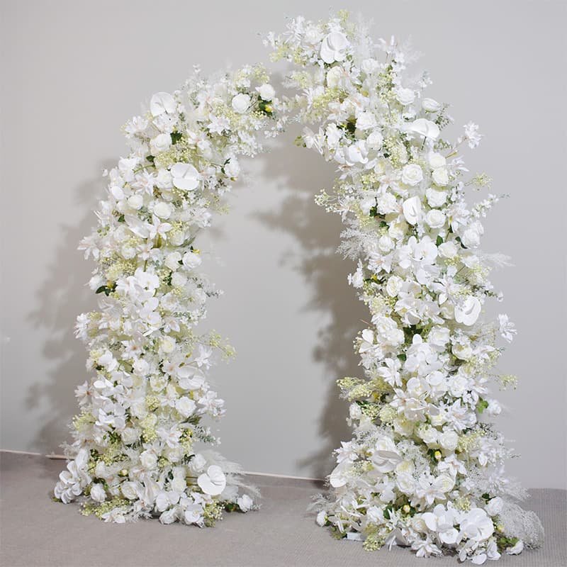 Wedding Flower Arch With Silk Artificial White Flowers 2 Wedding Flower Arch With Silk Artificial White Flowers 2