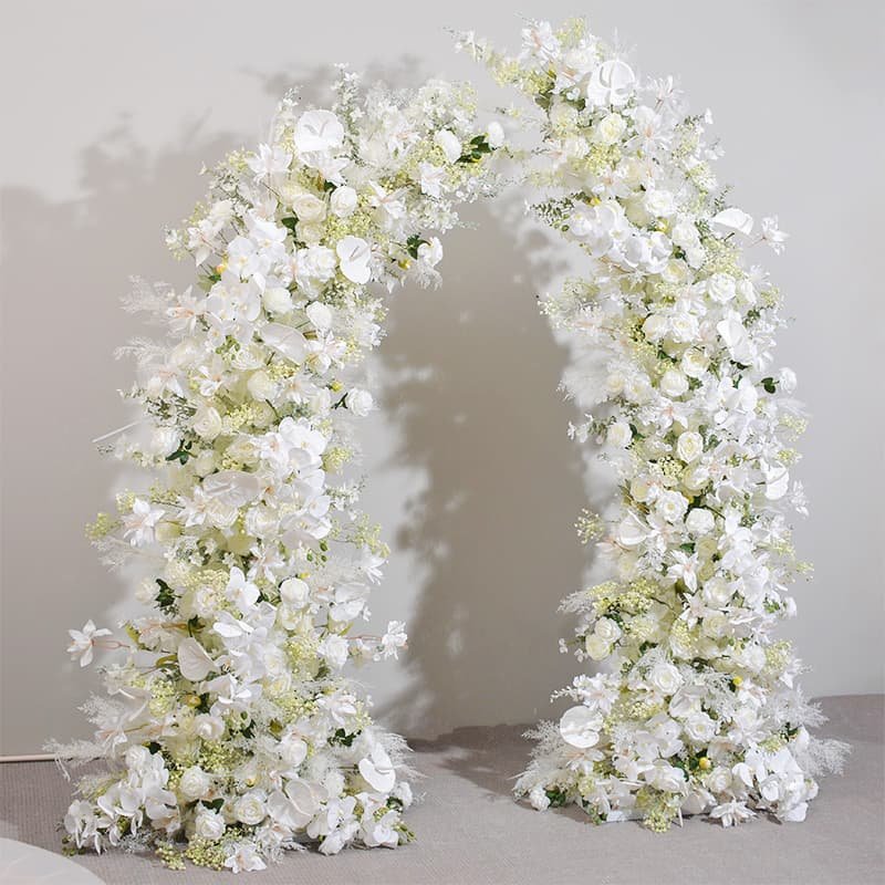 Wedding Flower Arch With Silk Artificial White Flowers 5 Wedding Flower Arch With Silk Artificial White Flowers 3
