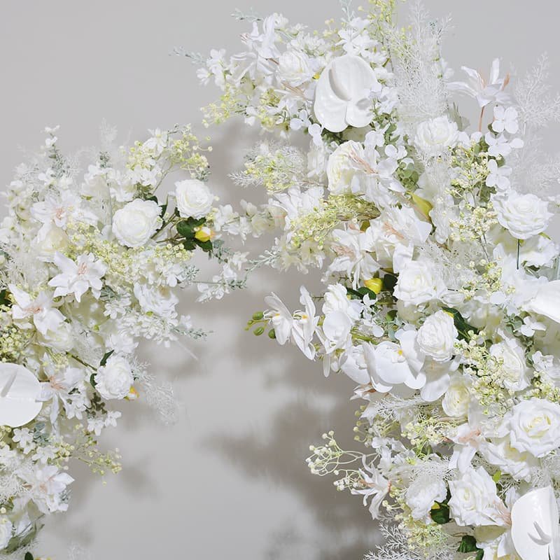 Wedding Flower Arch With Silk Artificial White Flowers 4 Wedding Flower Arch With Silk Artificial White Flowers 4