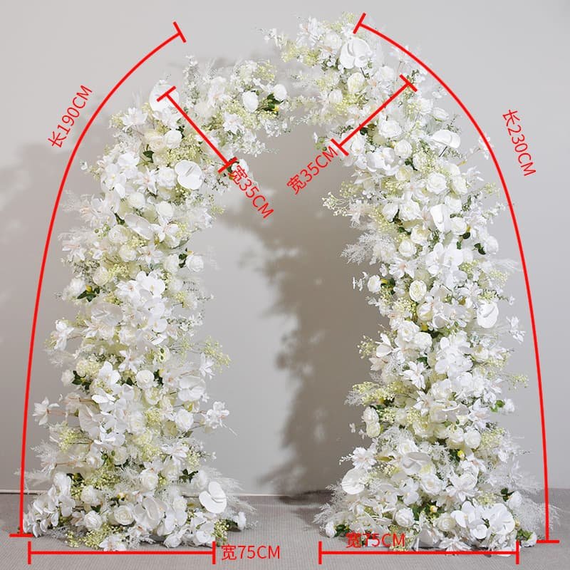 Wedding Flower Arch With Silk Artificial White Flowers 3 Wedding Flower Arch With Silk Artificial White Flowers 5