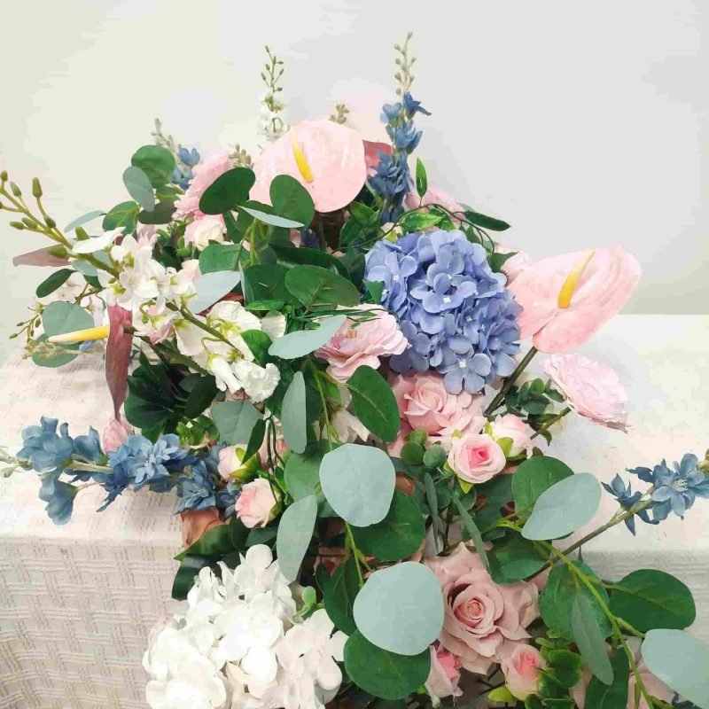 Wedding Party Table Flowers Runner With Artificial Flower 4 Wedding Party Table Flowers Runner With Artificial Flower 4
