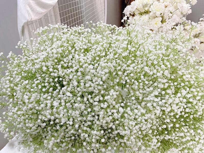 Wedding Table White Flowers With Silk Gypsophila 2 Wedding Table White Flowers With Silk Gypsophila 3