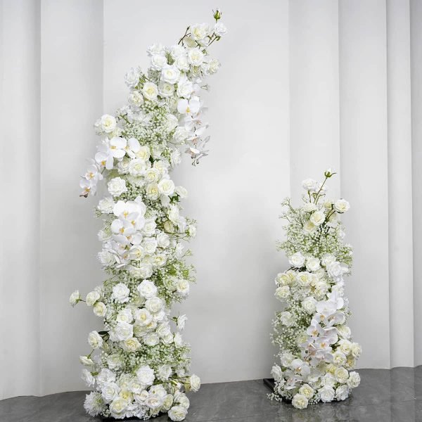 White Flower Wedding Arch With Phalaenopsis Artificial Flowers