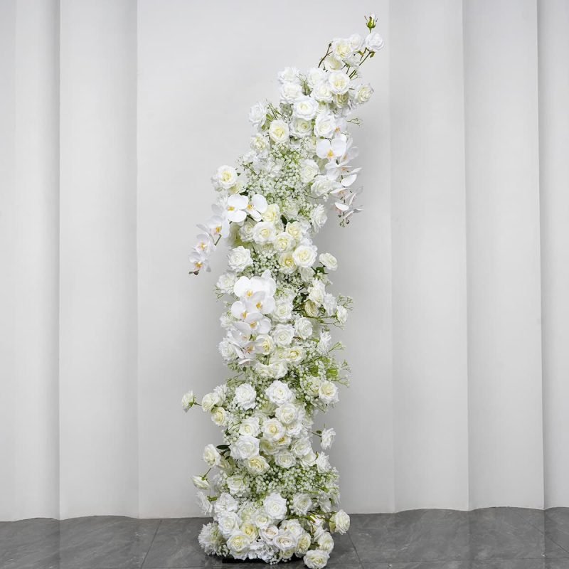 White Flower Wedding Arch With Phalaenopsis Artificial Flowers 2 White Flower Wedding Arch With Phalaenopsis Artificial Flowers 2