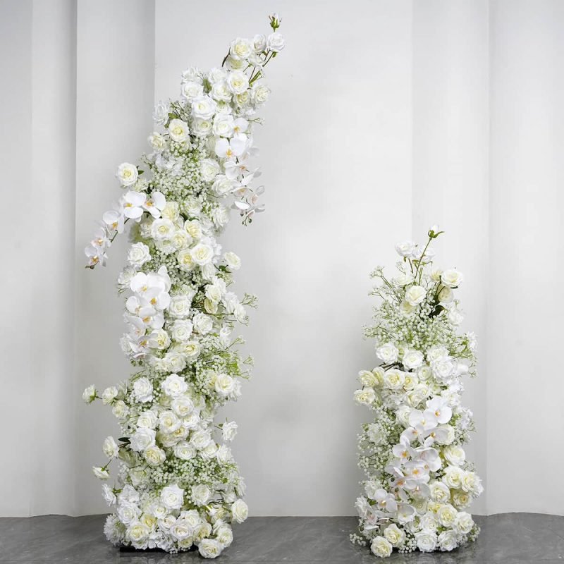 White Flower Wedding Arch With Phalaenopsis Artificial Flowers 6 White Flower Wedding Arch With Phalaenopsis Artificial Flowers 4