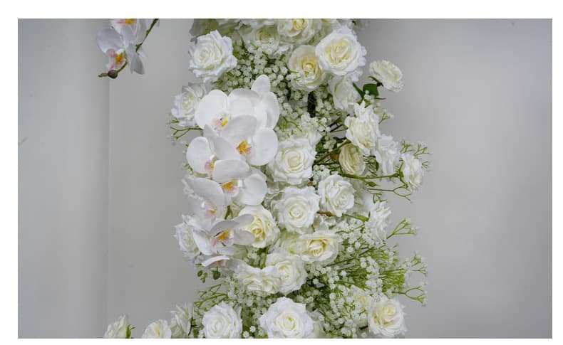 White Flower Wedding Arch With Phalaenopsis Artificial Flowers 4 White Flower Wedding Arch With Phalaenopsis Artificial Flowers 5