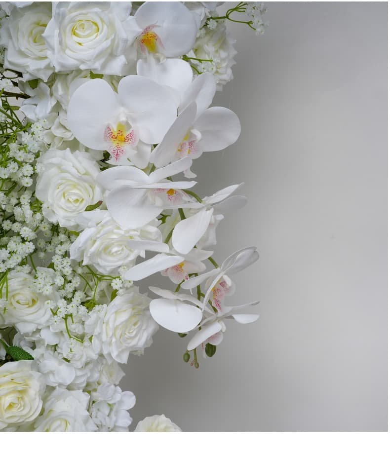 White Flower Wedding Arch With Phalaenopsis Artificial Flowers 3 White Flower Wedding Arch With Phalaenopsis Artificial Flowers 6