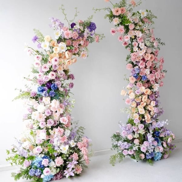 Asymmetrical Flower Arch With High End Artificial Flowers
