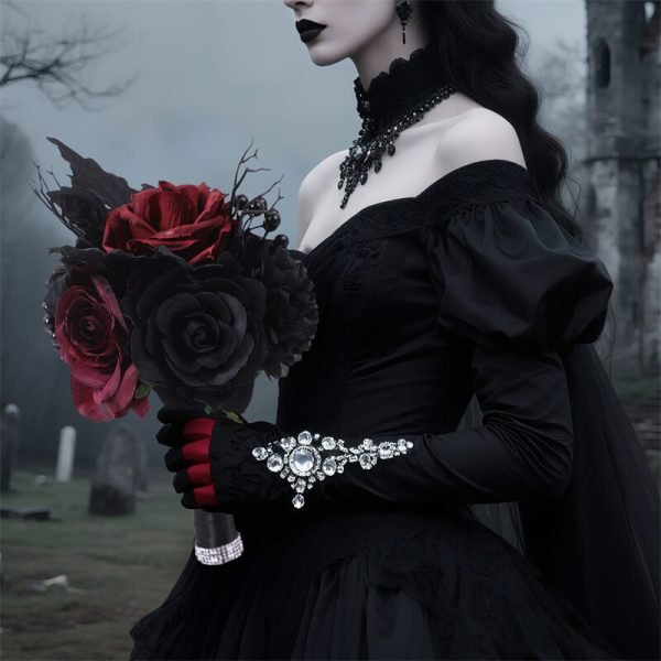 Black Gothic Bridal Bouquets Artificial Flower
