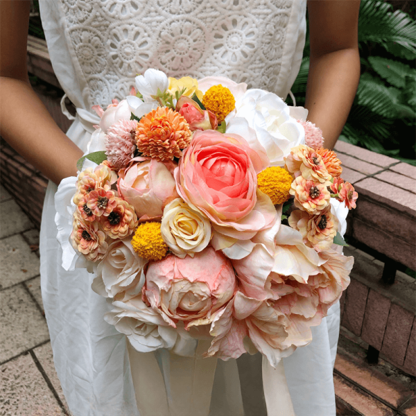 Bridal Bouquet Round Artificial Flowers