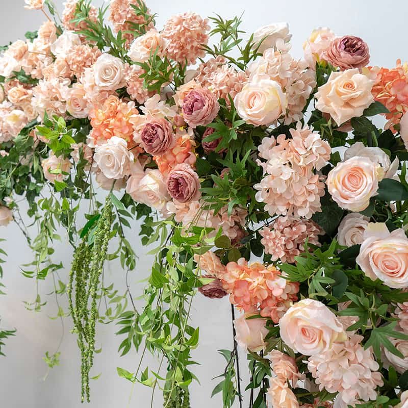 Circle Flower Arch Wedding With Orange Artificial Flowers 2 circle flower arch wedding with orange artificial flowers 2