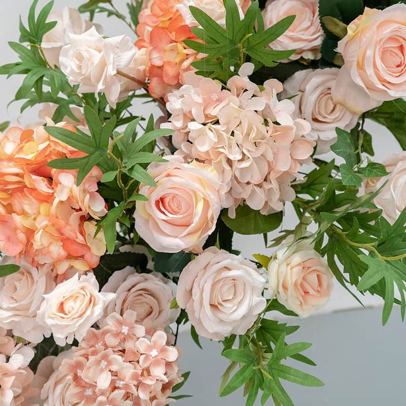 Circle Flower Arch Wedding With Orange Artificial Flowers 3 circle flower arch wedding with orange artificial flowers 4