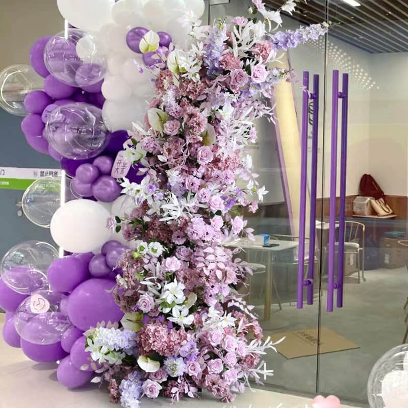 Faux Flower Wedding Arch With Artificial Purple Flowers 2 faux flower wedding arch with artificial purple flowers 2
