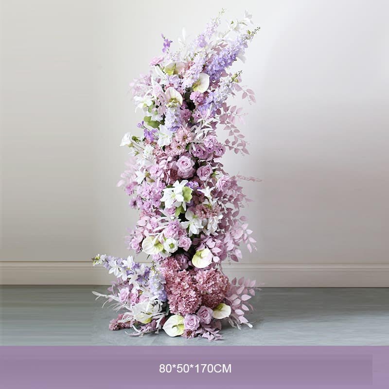 Faux Flower Wedding Arch With Artificial Purple Flowers 4 faux flower wedding arch with artificial purple flowers 3