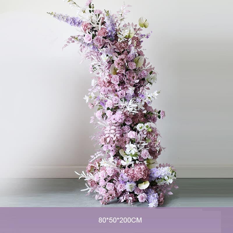 Faux Flower Wedding Arch With Artificial Purple Flowers 3 faux flower wedding arch with artificial purple flowers 4