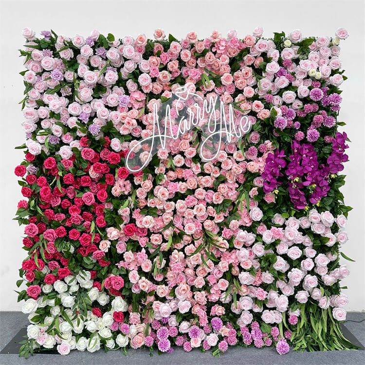 Roll Up Artificial Flower Wall With Red Roses 1 roll up artificial flower wall with red roses 1