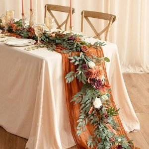 Realistic artificial eucalyptus wreath centerpiece for table