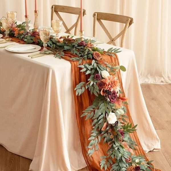Home 5 Realistic artificial eucalyptus wreath centerpiece for table