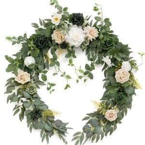 Artificial eucalyptus centerpiece wreath for holiday ambiance