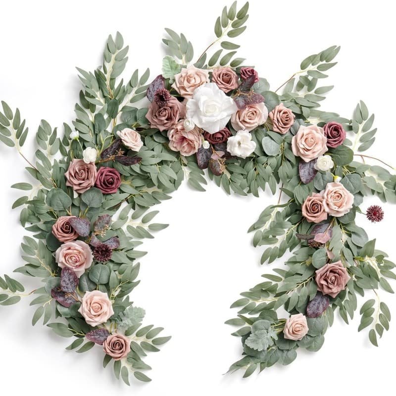 Artificial Flower Garland for Wedding Party Head Table 12 Elegant artificial eucalyptus wreath centerpiece