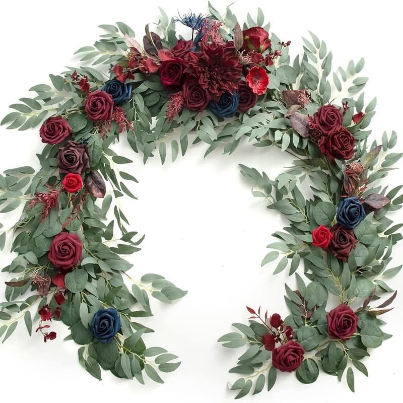Artificial Flower Garland for Wedding Party Head Table 9 Artificial eucalyptus ring centerpiece for tables
