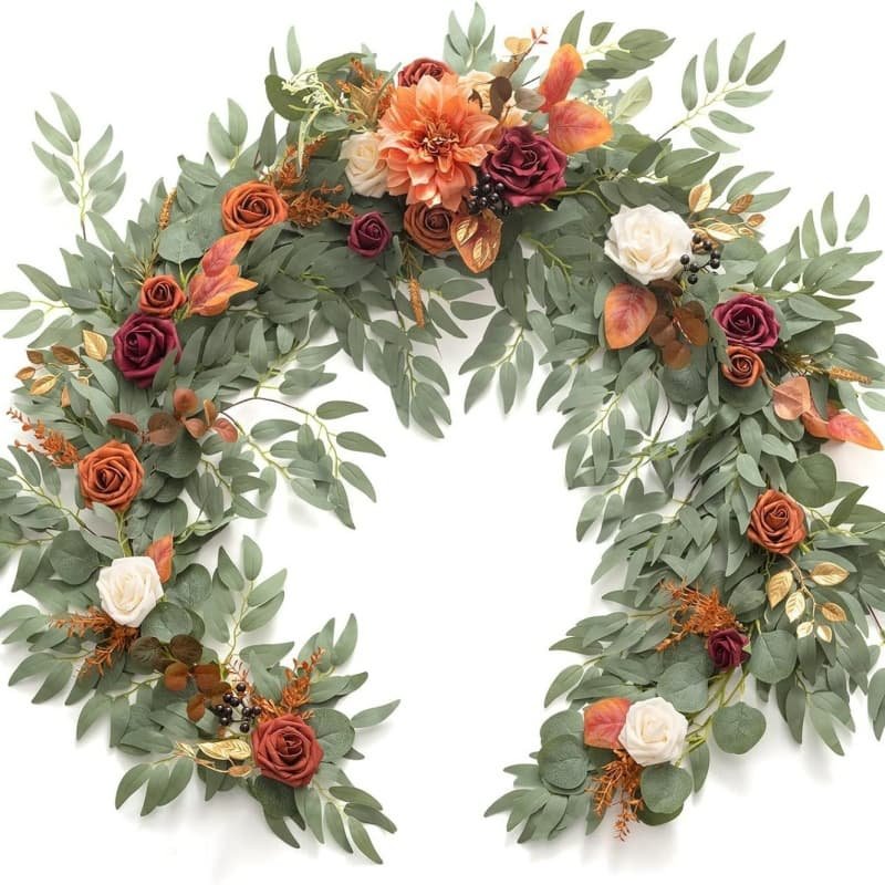 Artificial Flower Garland for Wedding Party Head Table 23 artificial eucalyptus wreath for everyday dining table decor