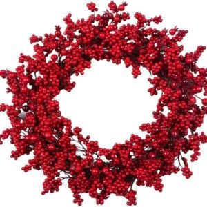 Wreath of artificial red berries
