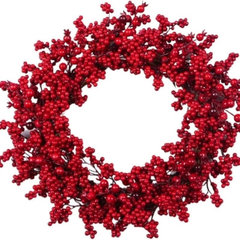 Artificial Wreaths Wholesale – Premium Decorative Floral Wreaths 14 Wreath of artificial red berries