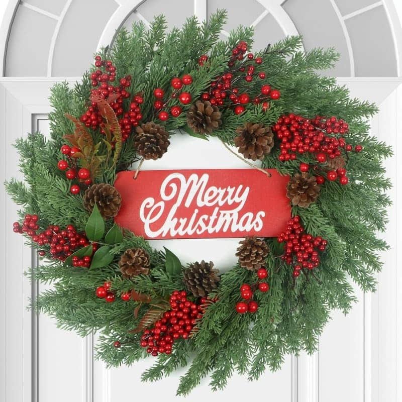 Artificial Wreaths Wholesale – Premium Decorative Floral Wreaths 13 Artificial flower wreath with pine cones