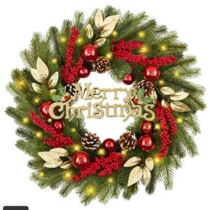 merry christmas artificial floral wreath