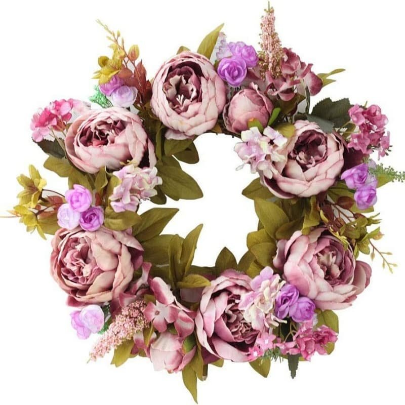 Artificial Wreaths Wholesale – Premium Decorative Floral Wreaths 10 Artificial flower wreath with purple rose