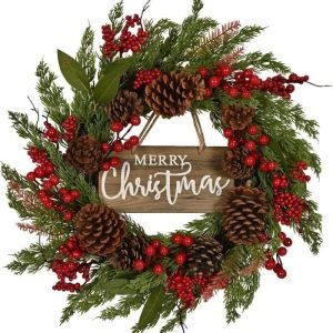 Artificial Christmas wreath for door decoration